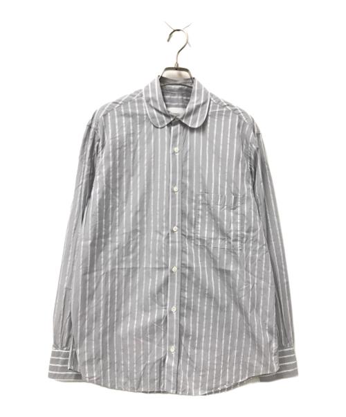 (La)Fabriqu en（ラ・ファブリック・クルヴォン）(La)Fabriqu en (ラ・ファブリック・クルヴォン) ストライプシャツ グレー サイズ:1の古着・服飾アイテム