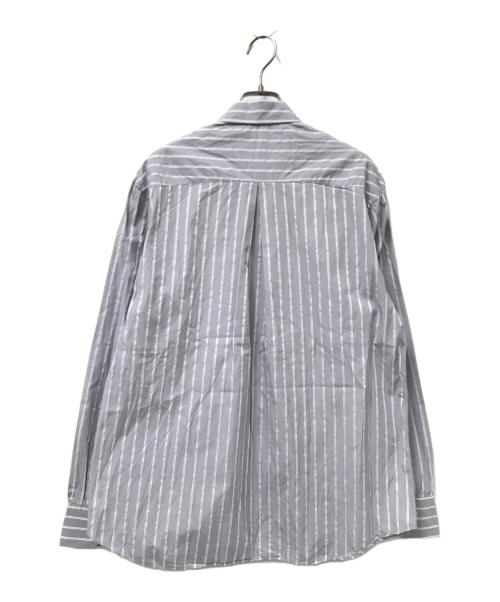 (La)Fabriqu en（ラ・ファブリック・クルヴォン）(La)Fabriqu en (ラ・ファブリック・クルヴォン) ストライプシャツ グレー サイズ:1の古着・服飾アイテム