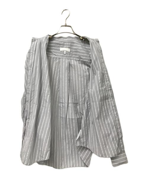(La)Fabriqu en（ラ・ファブリック・クルヴォン）(La)Fabriqu en (ラ・ファブリック・クルヴォン) ストライプシャツ グレー サイズ:1の古着・服飾アイテム