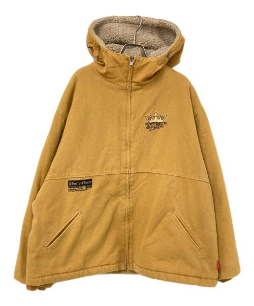 9090（9090）9090 (9090) King Logo Hooded Work Jacket ブラウン サイズ:Lの古着・服飾アイテム