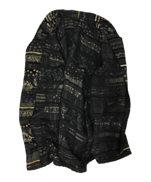 maggie Barnes（マギー・バーンズ）maggie Barnes (マギー・バーンズ) Mulch Weave pattern Design jacket ブラック サイズ:5Xの古着・服飾アイテム