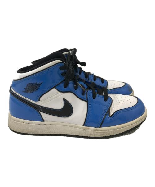 NIKE（ナイキ）NIKE (ナイキ) AIR JORDAN 1 MID SE ブルー×ホワイト サイズ:25.0cmの古着・服飾アイテム