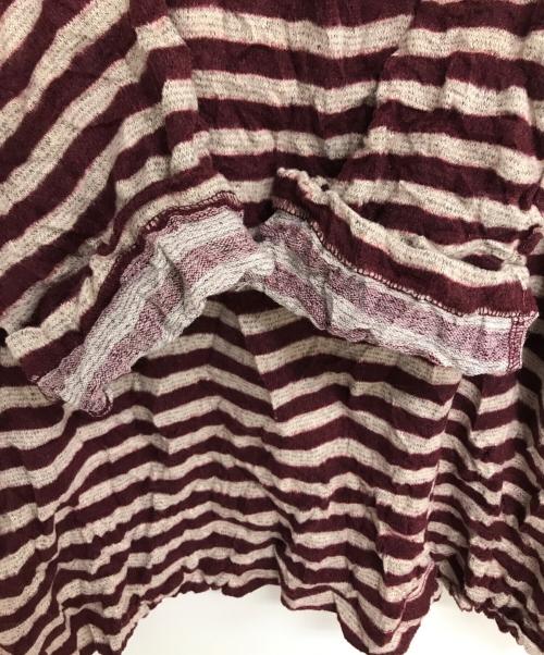 me ISSEY MIYAKE（ミーイッセイ ミヤケ）me ISSEY MIYAKE (ミーイッセイ ミヤケ) ストライプボーダーカットソー レッド サイズ:表記無しの古着・服飾アイテム