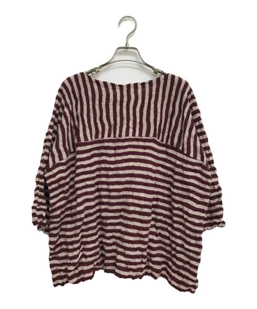 me ISSEY MIYAKE（ミーイッセイ ミヤケ）me ISSEY MIYAKE (ミーイッセイ ミヤケ) ストライプボーダーカットソー レッド サイズ:表記無しの古着・服飾アイテム