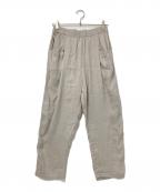 evam evaエヴァムエヴァ）の古着「リネンタックパンツ」｜ベージュ