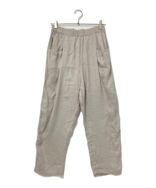 evam eva（エヴァムエヴァ）evam eva (エヴァムエヴァ) リネンタックパンツ ベージュ サイズ:下記参照の古着・服飾アイテム