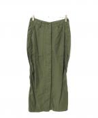 Whim Gazetteウィムガゼット）の古着「バックサテンスカート」｜グリーン