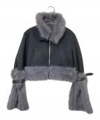 VIOLETTAヴィオレッタ）の古着「ボリュームファームートンコート」｜ブラック