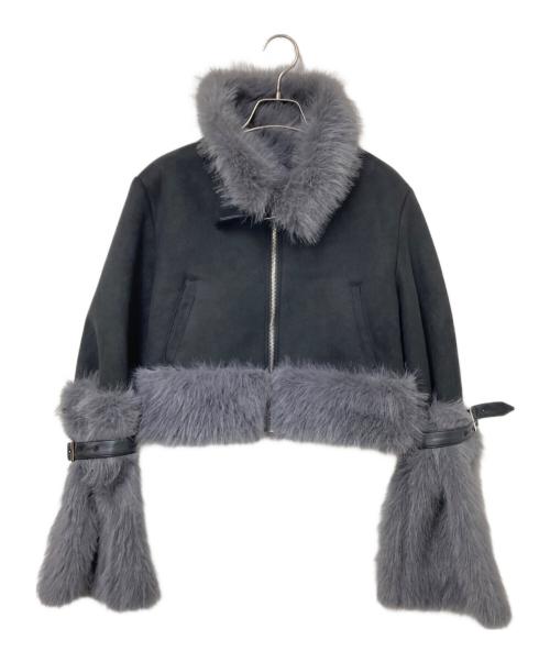 VIOLETTA（ヴィオレッタ）VIOLETTA (ヴィオレッタ) ボリュームファームートンコート ブラック サイズ:S 未使用品の古着・服飾アイテム