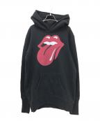 TMT×THE ROLLING STONESティーエムティー×ザ ローリングストーンズ）の古着「コラボプリントパーカー」｜ブラック