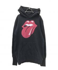 TMT×THE ROLLING STONES（ティーエムティー×ザ ローリングストーンズ）の古着「コラボプリントパーカー」｜ブラック