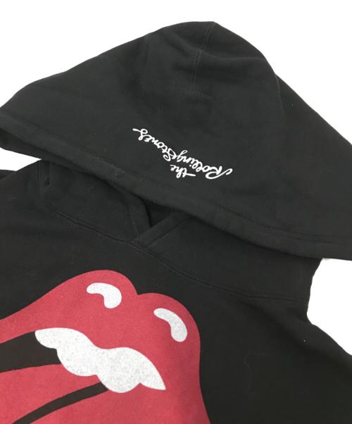 TMT（ティーエムティー）TMT (ティーエムティー) THE ROLLING STONES (ザ ローリングストーンズ) コラボプリントパーカー ブラック サイズ:Lの古着・服飾アイテム