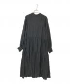 SUMI STYLEスミ スタイル）の古着「スタンドカラーティアードワンピース」｜ブラック