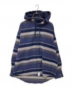 DESCENDANTディセンダント）の古着「フランネルシャツパーカー」｜ネイビー×パープル