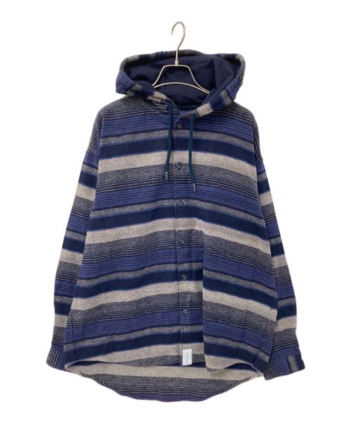 DESCENDANT（ディセンダント）DESCENDANT (ディセンダント) フランネルシャツパーカー ネイビー×パープル サイズ:2の古着・服飾アイテム