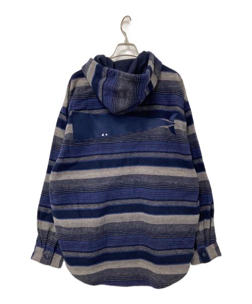 DESCENDANT（ディセンダント）DESCENDANT (ディセンダント) フランネルシャツパーカー ネイビー×パープル サイズ:2の古着・服飾アイテム