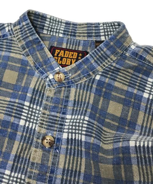 Faded Glory（フェイデッドグローリー）Faded Glory (フェイデッドグローリー) プリントネルチェックシャツ ブルー サイズ:Mの古着・服飾アイテム