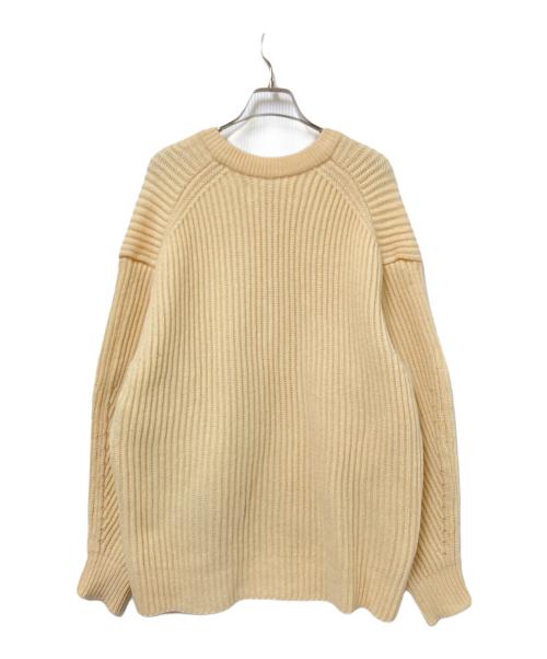 JANE SMITH（ジェーンスミス）JANE SMITH (ジェーンスミス) 5G RIDGE V-NECK KNIT PULLOVER ベージュ サイズ:38の古着・服飾アイテム