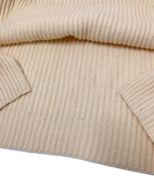 JANE SMITH（ジェーンスミス）JANE SMITH (ジェーンスミス) 5G RIDGE V-NECK KNIT PULLOVER ベージュ サイズ:38の古着・服飾アイテム