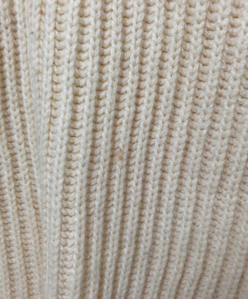 JANE SMITH（ジェーンスミス）JANE SMITH (ジェーンスミス) 5G RIDGE V-NECK KNIT PULLOVER ベージュ サイズ:38の古着・服飾アイテム