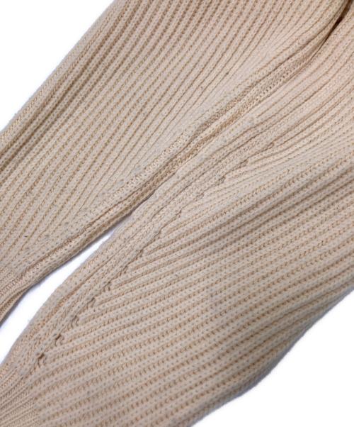 JANE SMITH（ジェーンスミス）JANE SMITH (ジェーンスミス) 5G RIDGE V-NECK KNIT PULLOVER ベージュ サイズ:38の古着・服飾アイテム