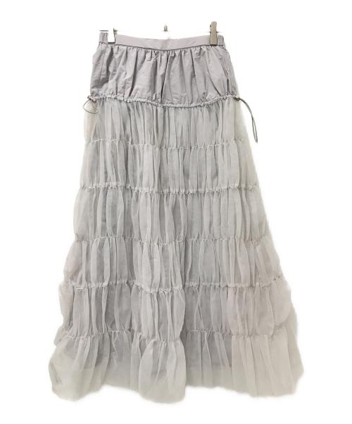 emmi atelier（エミアトリエ）emmi atelier (エミアトリエ) シャーリングチュールスカート グレーの古着・服飾アイテム