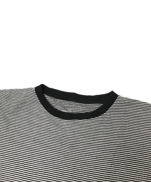 uniform experiment（ユニフォームエクスペリメント）uniform experiment (ユニフォームエクスペリメント) L/S TRIM COLOR BORDER TEE ホワイト×ブラック サイズ:３の古着・服飾アイテム