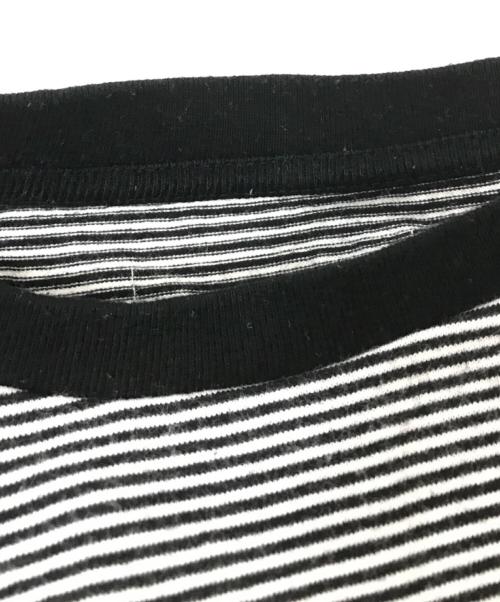 uniform experiment（ユニフォームエクスペリメント）uniform experiment (ユニフォームエクスペリメント) L/S TRIM COLOR BORDER TEE ホワイト×ブラック サイズ:３の古着・服飾アイテム