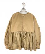 SHIPSシップス）の古着「ペプラム バルーン 中綿 ブルゾン」｜ベージュ