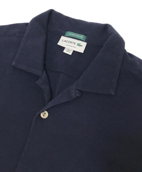 LACOSTE（ラコステ）LACOSTE (ラコステ) 鹿の子オープンカラーシャツ ネイビー サイズ:US:Mの古着・服飾アイテム