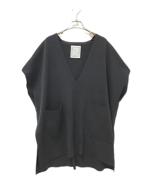 BEARDSLEY（ビアズリー）BEARDSLEY (ビアズリー) Vネックニットベスト ブラック サイズ:Fの古着・服飾アイテム