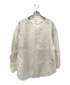 FRAMeWORKフレームワーク）の古着「フレンチリネンクルーネックプルオーバー」｜ホワイト