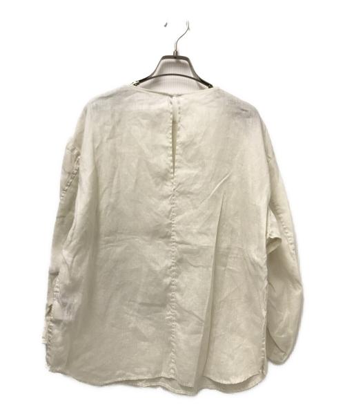 FRAMeWORK（フレームワーク）FRAMeWORK (フレームワーク) フレンチリネンクルーネックプルオーバー ホワイト サイズ:下記参照の古着・服飾アイテム