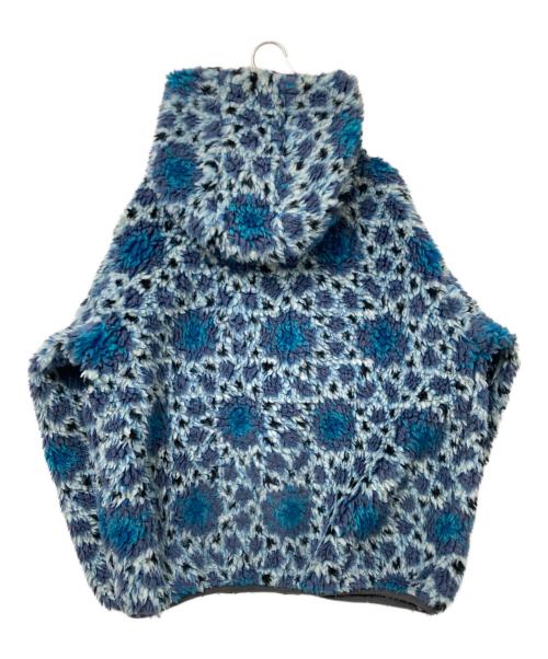 anima（アニマ）anima (アニマ) grn (ジーアールエヌ) フーデッドフリースジャケット ブルー×ホワイト サイズ:Fの古着・服飾アイテム