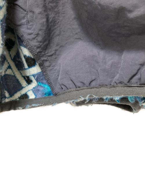 anima（アニマ）anima (アニマ) grn (ジーアールエヌ) フーデッドフリースジャケット ブルー×ホワイト サイズ:Fの古着・服飾アイテム