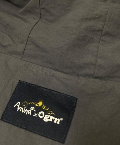 anima（アニマ）anima (アニマ) grn (ジーアールエヌ) フーデッドフリースジャケット ブルー×ホワイト サイズ:Fの古着・服飾アイテム