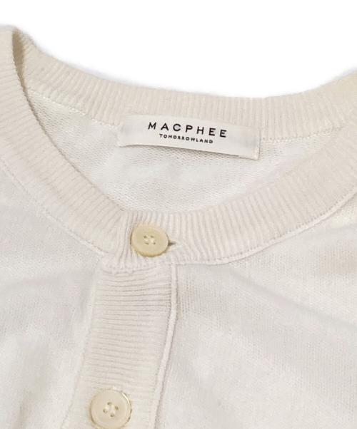MACPHEE（マカフィー）MACPHEE (マカフィー) ドライコットン ハーフスリーブカーディガン ホワイト サイズ:Sの古着・服飾アイテム