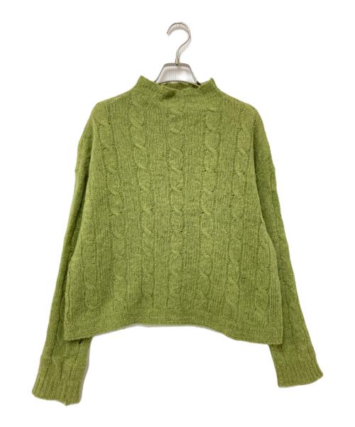 45R（フォーティファイブ・アール）45R (フォーティファイブ・アール) シェットランドケーブル馬比古セーター グリーンの古着・服飾アイテム