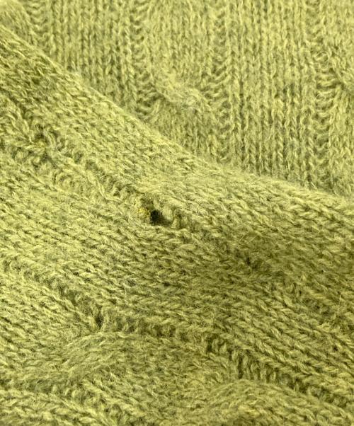 45R（フォーティファイブ・アール）45R (フォーティファイブ・アール) シェットランドケーブル馬比古セーター グリーンの古着・服飾アイテム