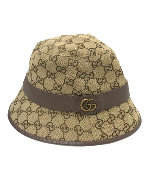 GUCCI（グッチ）GUCCI (グッチ) GGキャンバス フェドラハット ベージュ サイズ:Mの古着・服飾アイテム