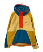 NIKEナイキ）の古着「フリースアノラックパーカー」｜ベージュ×グリーン