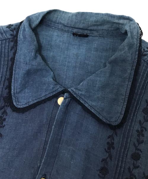 45R（フォーティファイブ・アール）45R (フォーティファイブ・アール) 藍インドカディdeステッチ馬ブラウス インディゴ サイズ:下記参照の古着・服飾アイテム