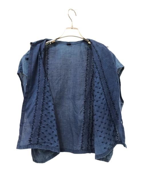 45R（フォーティファイブ・アール）45R (フォーティファイブ・アール) 藍インドカディdeステッチ馬ブラウス インディゴ サイズ:下記参照の古着・服飾アイテム