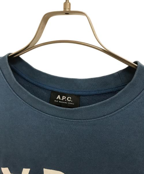 A.P.C.（アーペーセー）A.P.C. (アーペーセー) ロゴスウェット ブルー サイズ:Lの古着・服飾アイテム