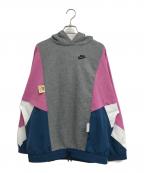 NIKEナイキ）の古着「ICON CLASH PULLOVER HOODISE」｜グレー×ピンク