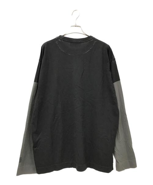 SUPREME（シュプリーム）SUPREME (シュプリーム) STONE ISLAND (ストーンアイランド) ロングスリーブカットソー ブラック×グレー サイズ:Mの古着・服飾アイテム