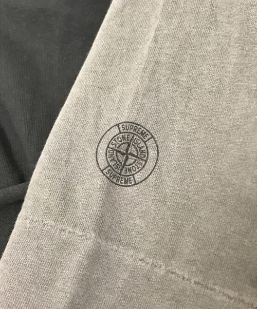 SUPREME（シュプリーム）SUPREME (シュプリーム) STONE ISLAND (ストーンアイランド) ロングスリーブカットソー ブラック×グレー サイズ:Mの古着・服飾アイテム