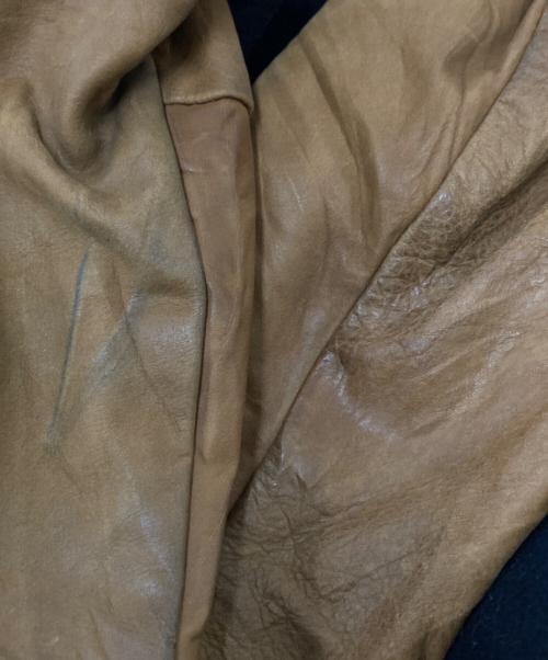 CANADA SPORT WEAR（カナダスポーツウェア）CANADA SPORT WEAR (カナダスポーツウェア) 企業ロゴ切替レザージャケット ブラック×ブラウン サイズ:XLの古着・服飾アイテム