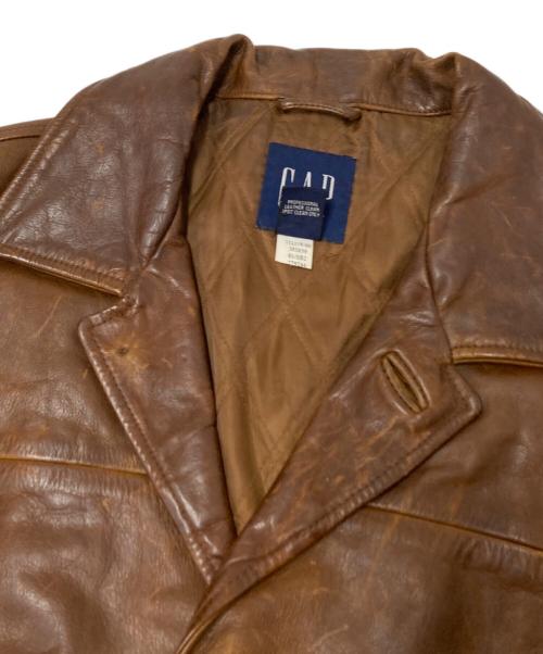 GAP（ギャップ）GAP (ギャップ) レザーカーコート ブラウン サイズ:Lの古着・服飾アイテム