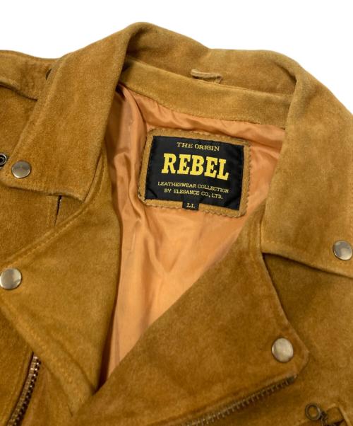 REBEL（レベル）REBEL (レベル) レザーライダースジャケット ブラウン サイズ:LLの古着・服飾アイテム